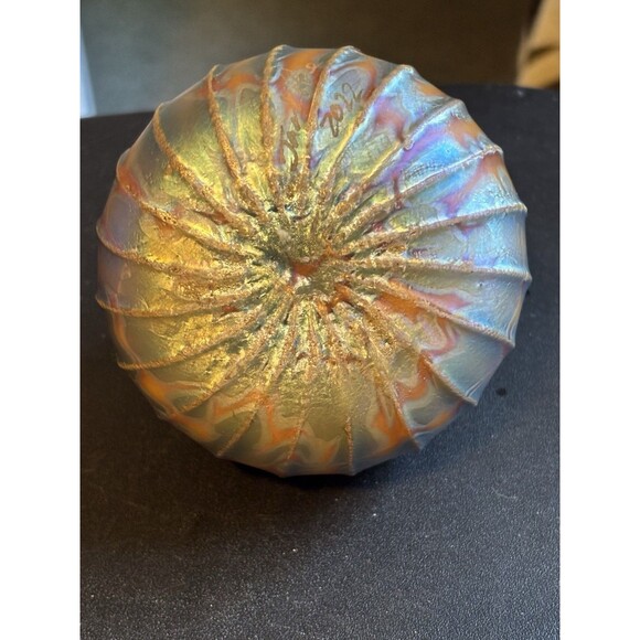 Jack Pine Hand Blown Glass Pumpkin Artisan Crafted Glass Pumpkin Unique Glass - Picture 4 of 12